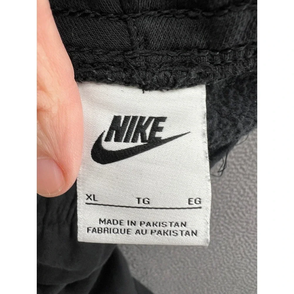 Nike Cargo Pants Mens XL NSW Sportswear Just Do It Fleece Joggers Black